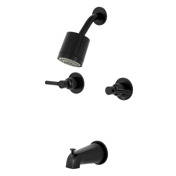 Tub and Shower Faucet, Matte Black, Wall Mount